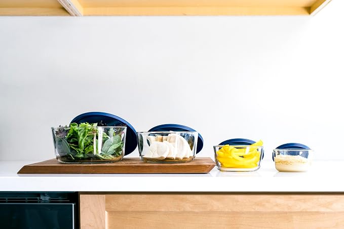 8-Piece Glass Food Storage Containers Set | Round, Microwave & Dishwasher Safe - Image 4