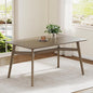 DUOMAY Modern Wooden Dining Table for 4-6 People, 59" Large Rectangular Dinner Table with Wood Legs for Home Dining Room Restaurant Farmhouse Kitchen, Grey