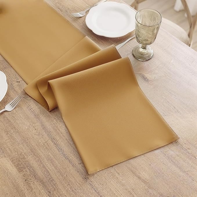 Gold Table Runner, Waterproof Washable Runners 108 Inches Long | Reusable - Image 3