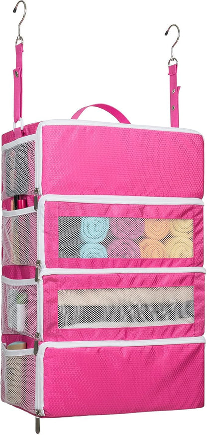 Suitcase Organizer, Travel Luggage Organizer Hanging Shelves Packing Cube Closet/Collapsible Portable Travel Organizer for Carry-on
