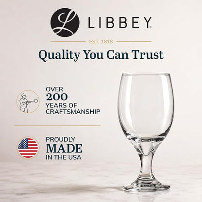 Libbey Classic Glass Goblets Set of 12, Stemmed Water & Tea Glasses | 16.25 oz - Image 8