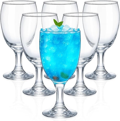 Patelai Set of 6 Water Goblet, 16 oz Clear Drinking Glasses Bulk Dishwasher Safe by Patelai