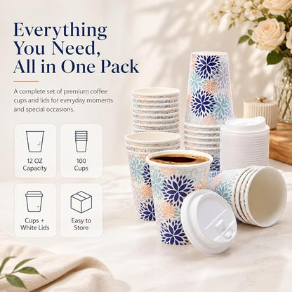 Tamone 100 PACK 12OZ Disposable Coffee Cups - Image 3