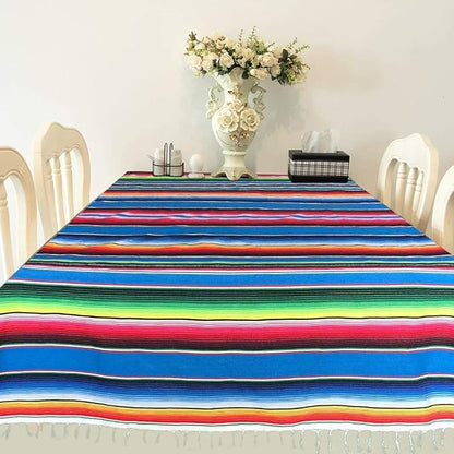 Fowecelt Mexican Serape Blanket Tablecloth 59 x 84 Inch - Image 5