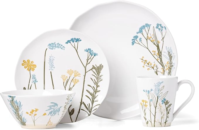 Lenox Dinnerware Sets, Wildflowers 16-Piece Dinnerware Set, Service by Lenox