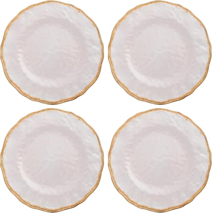 Karma, 8.75 inches Melamine Salad Plates Set of 4, Reusable Dishwasher Safe by KarmaGifts