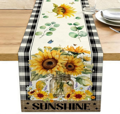 Sunflower Table Runner, Buffalo Floral Table Runners Decorations | Sunflower by Unknown