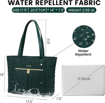 LOVEVOOK Laptop Bag for Women 17 inch, Diamond Quilted Work Tote Bags Womens - Image 4