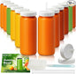 Ruckae 16oz Juice Bottles, Ribbed Glass Juicing Bottles by RUCKAE