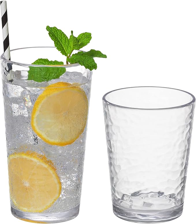 KLIFA- NICE- 14.7 & 20 ounce, Acrylic Tumbler & Highball Drinking Glasses Set by KLIFAHome