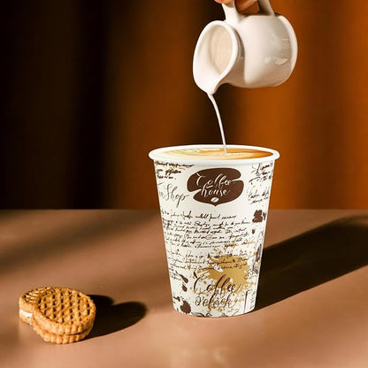 SIUQ 240 Pack 12 oz Disposable Paper Coffee Cups Retro Leak-Proof Sturdy | - Image 4
