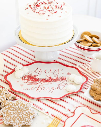 Red Vintage Merry Christmas Bamboo Tray – 17" x 12.5" Holiday Serving Tray – - Image 4