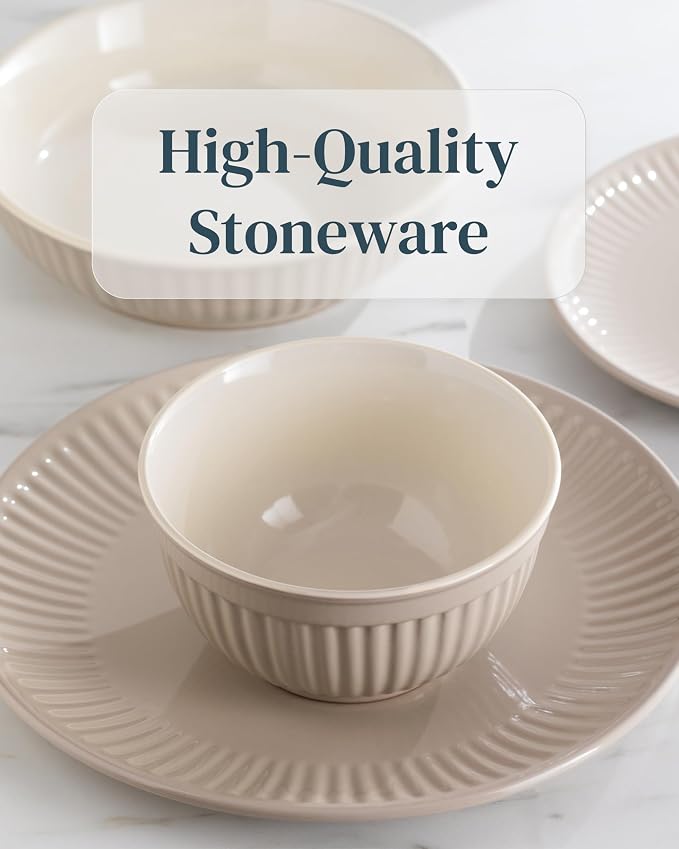 24 Piece Stoneware Dinnerware Set - Image 6