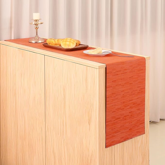 Table Runner 72 Inches Long, Vinyl Woven Heatproof Table Runners | Washable - Image 6