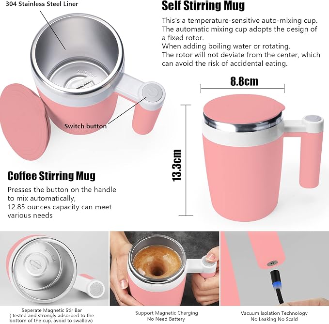 Self Stirring Mug, Rechargeable Auto Magnetic Coffee Mug - Image 2