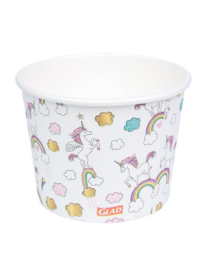 Glad for Kids Unicorns Paper Snack Bowls, Disposable Paper Bowls for-Kids - Image 5