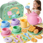 Silicone Tea Sets for Toddlers 3-5, Pretend Play Kitchen Accessories Birthday by Golray