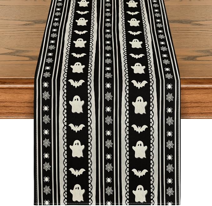 Artoid Mode 210 GSM Halloween Table Runner 13x72 Inch Home Party Decor | Black by ArtoidMode