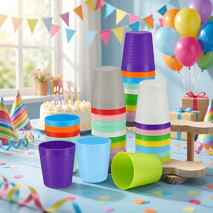 Eccliy 36 Pcs Kids Cups Bulk, 8 oz Plastic Toddler Drinking Cups Unbreakable - Image 2