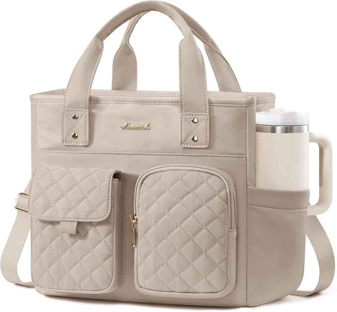 LOVEVOOK Insulated Lunch Bag for Women, Elegant Quilted Stitching Lunch Tote by LOVEVOOK