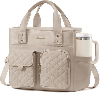 LOVEVOOK Insulated Lunch Bag for Women, Elegant Quilted Stitching Lunch Tote by LOVEVOOK