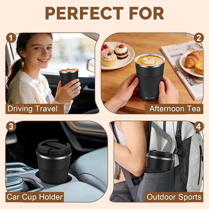 MOMSIV 12oz Travel Coffee Mug, Insulated Coffee Cup - Image 7