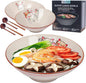 NJCHARMS Ceramic Ramen Bowl Set of 2, 42 oz Japanese Noodle Soup Bowls by NJCharms
