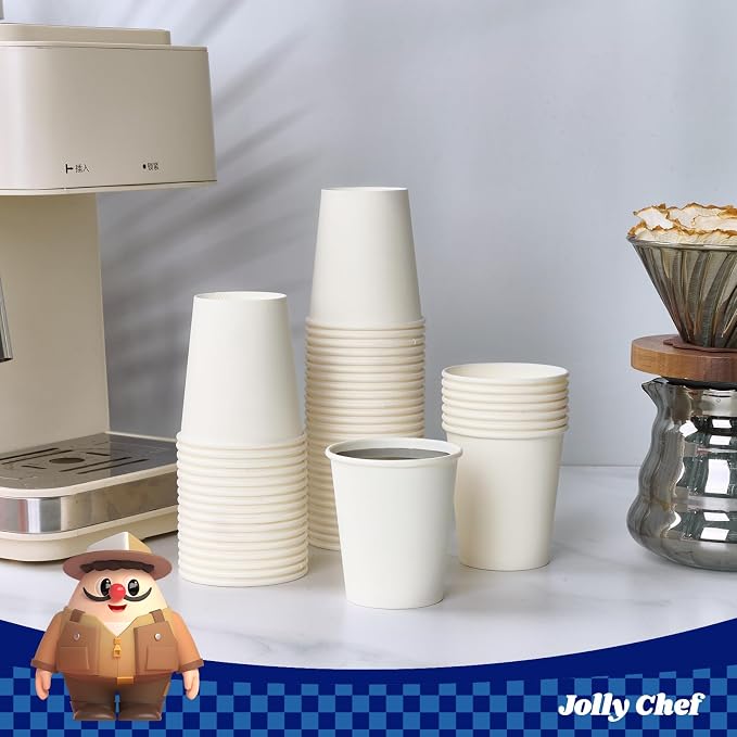 JOLLY CHEF 500 Count 5 oz Paper Cups, Disposable Bathroom Mouthwash White - Image 4