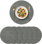 Artoid Mode Grey Faux Leather Placemats Set of 6, 15 Inch Waterproof Wipeable Heat Resistant Vinyl Place Mats, Reversible Table Mats for Winter Kitchen Dining Decor