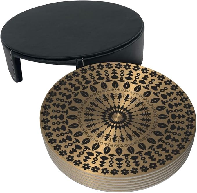 Drink Coasters with Holder Stand Set of 6 - Image 9