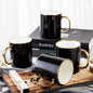 DUJUST Black Coffee Mug Set of 4, Modern & Stylish Design by DUJUST