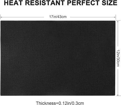 Leather Heat Resistant Placemats Set of 6 Waterproof Wipeable Washable PU Table Mats,Easy to Clean Anti-Slip Place Mats (Black, 6)