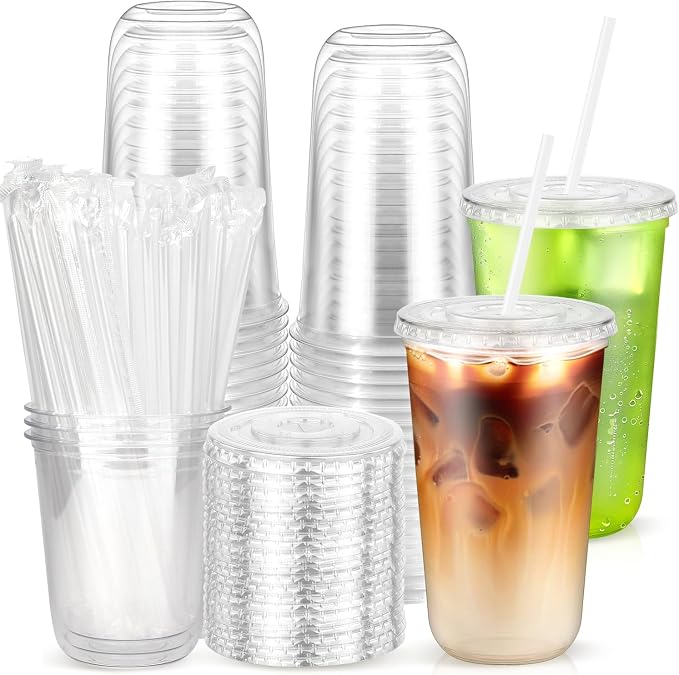 25 Pack 18 oz Plastic Cups by Etersky