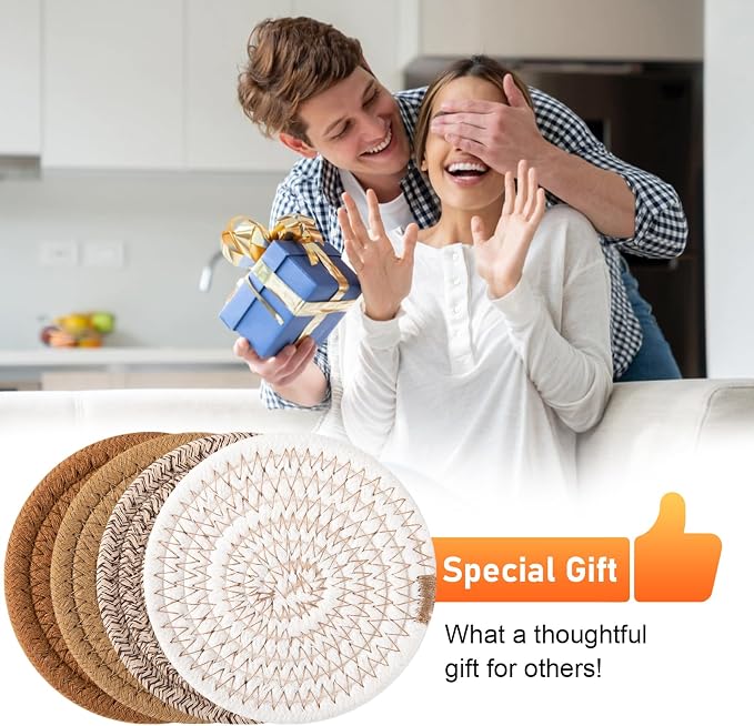 OIAHOMY 8 Pcs Coasters with Holder - Image 5