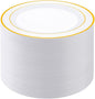 PULOTE 100PCS Gold Plastic Plates by PULOTEpartywareWesupplyproductsandyouenjoylife