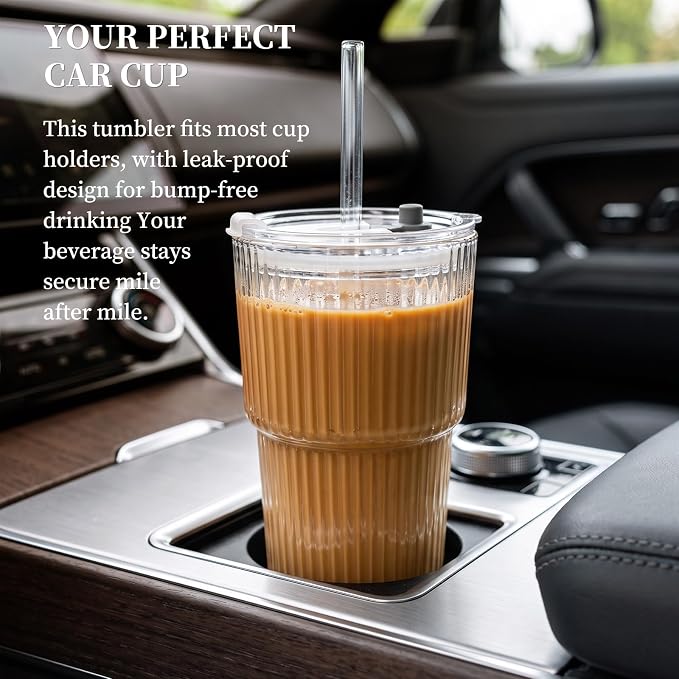 20oz Iced Coffee Cups with Lids and Straws, Smoothies - Image 7