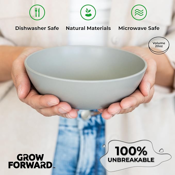 Grow Forward Premium Wheat Straw Bowls Set of 8 - Image 5