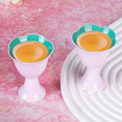 KAMMAK Ceramic Tea Cups Set of 2, 1.3 oz, Vintage Small Teacups, 717N | Hand - Image 3