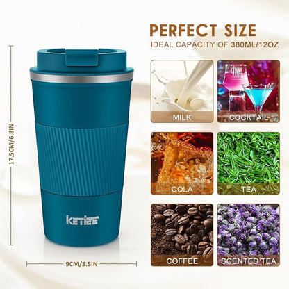 KETIEE Travel Coffee Mug 12oz: Insulated Coffee Cup - Image 3