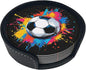 Colorful Soccer Sport Leather Coasters Set of 6 by Nameapo