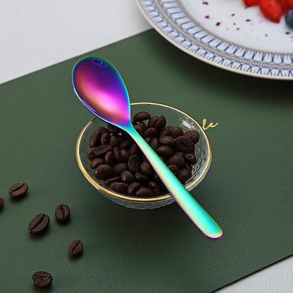 Rainbow Demitasse Espresso Spoons, 5.5'' Mini Coffee Spoons, Stainless Steel - Image 9