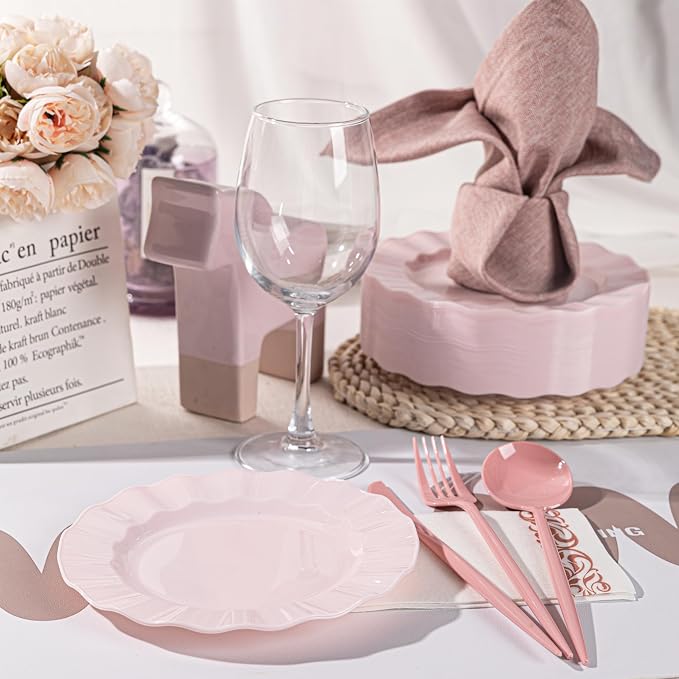 72 Pack Pink Plastic Plates, Thanksgiving - Image 5
