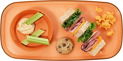 madesmart dipware Small Serving Plate, Stackable & Removable Dip Bowl for Salsa, Queso, Salad, Olives, Dishwasher & Microwave Safe, Multipurpose Plate & Bowl, Orange