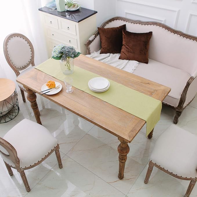 Soft Caddice Faux Linen 2 Side Table Runner, eco-Friendly Fabric Handcrafted - Image 6