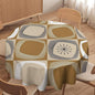 Mid Century Round Tablecloth, Retro Geometric Colorful Squares Abstract Boho Vintage 50s 60s Tablecloth for Home Party Dining Room Kitchen Decor 70Inch(178cm)