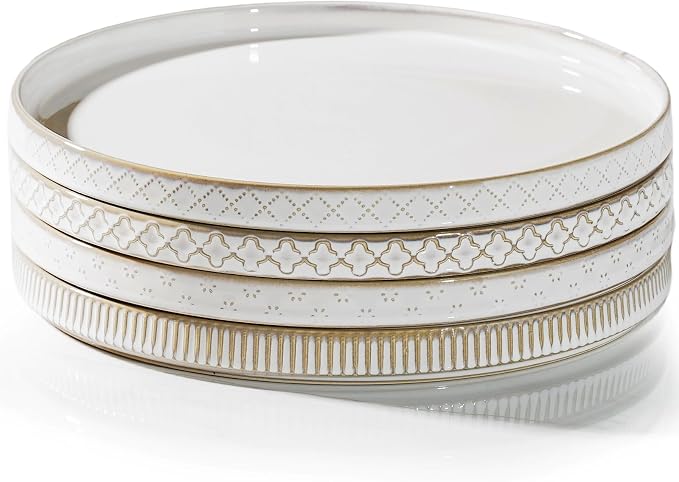 getstar 10.5” Ceramic Dinner Plates, Microwave & Dishwasher Safe, Salad Pasta by Getstar