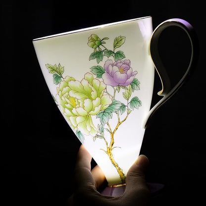 KAMMAK Bone China Coffee Mugs, 15oz Floral Tea Cups - Image 5