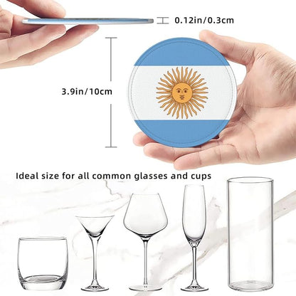 6 Pack Argentina Flag Leather Coaster - Image 4