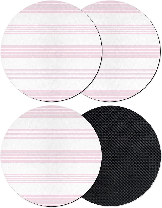 Pink Stripes Coasters Set of 4, Absorbent Coasters by Unknown