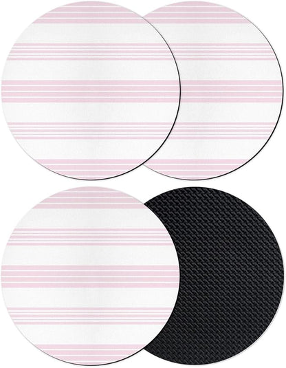Pink Stripes Coasters Set of 4, Absorbent Coasters by Unknown